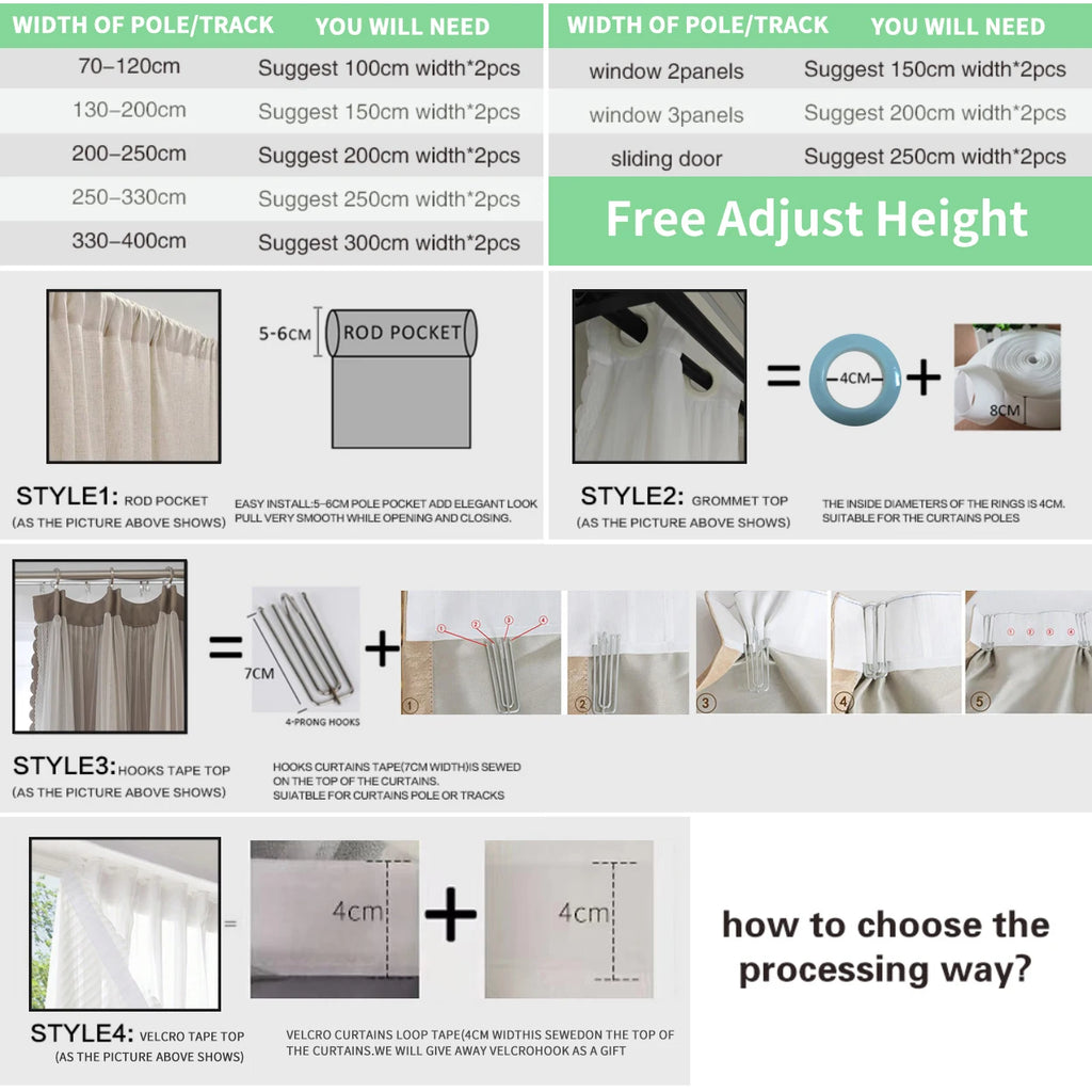 Modern Polyester Linen Blackout Curtains