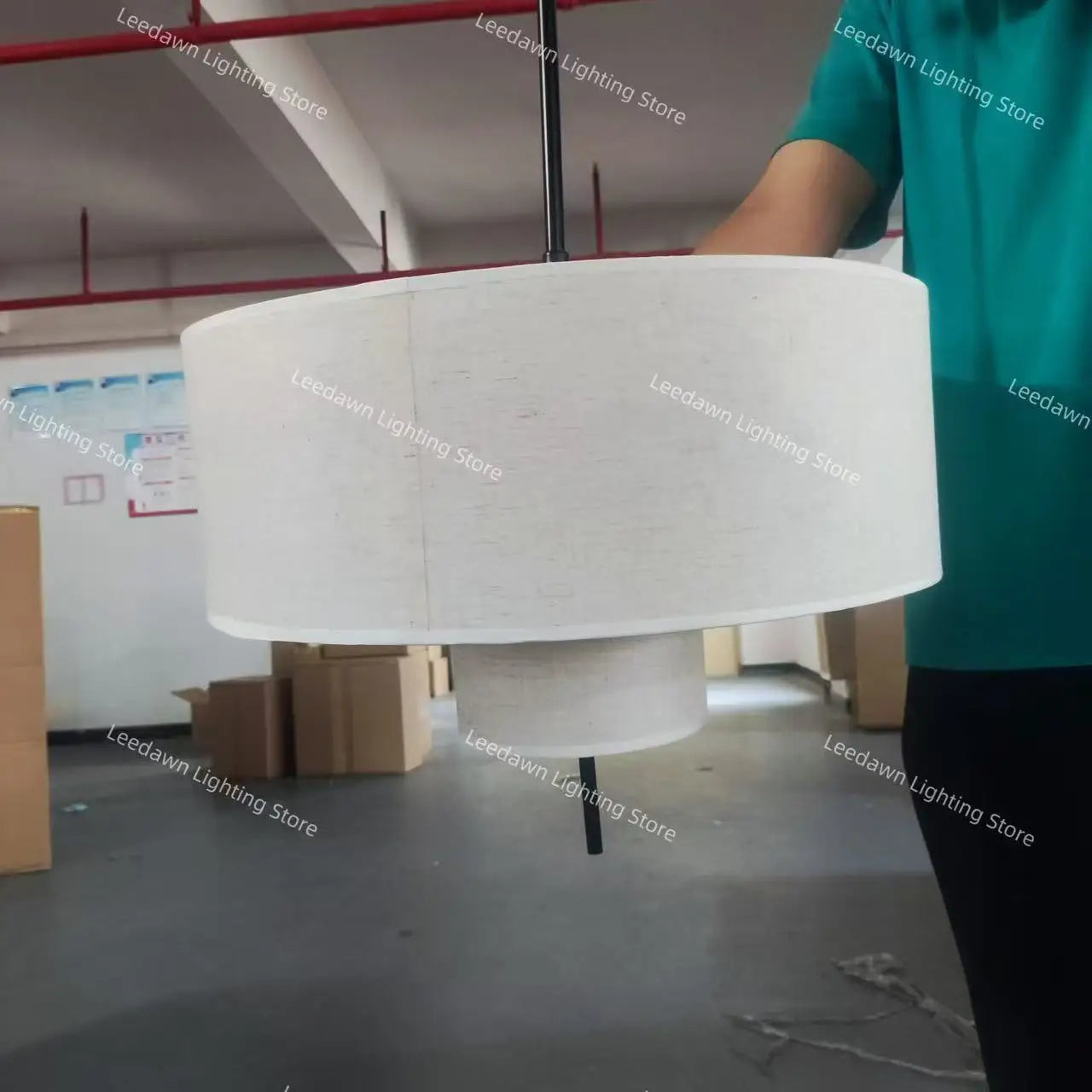 Wabi-Sabi Fabric Arc Pendant Lamp