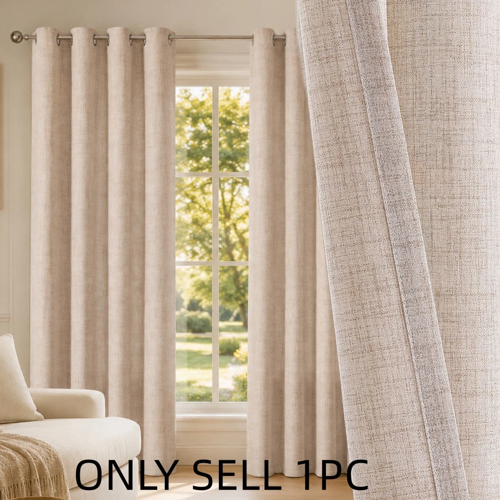 Nordic Faux Linen Blackout Curtains