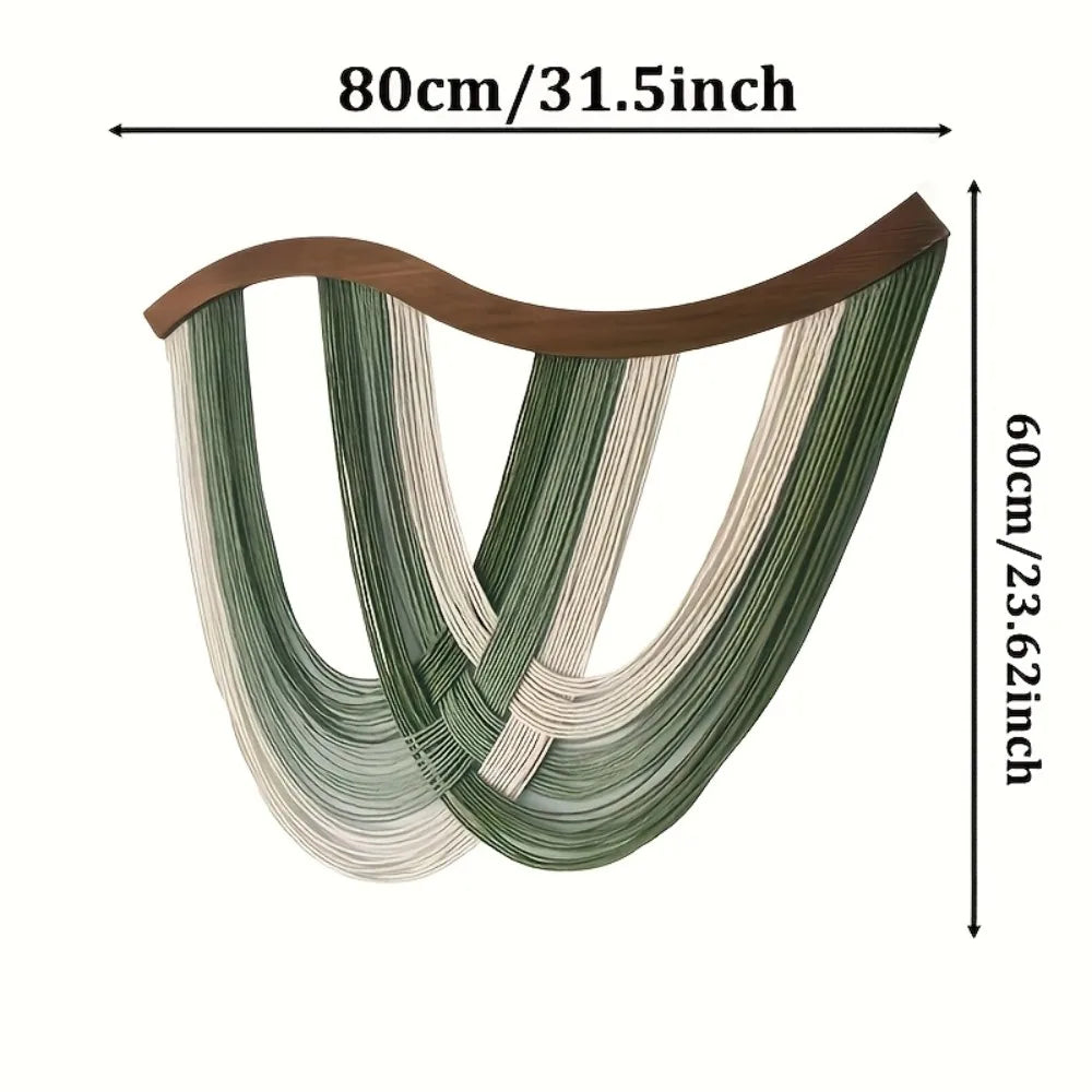 Boho Arched Beige Macrame Wall Hanging