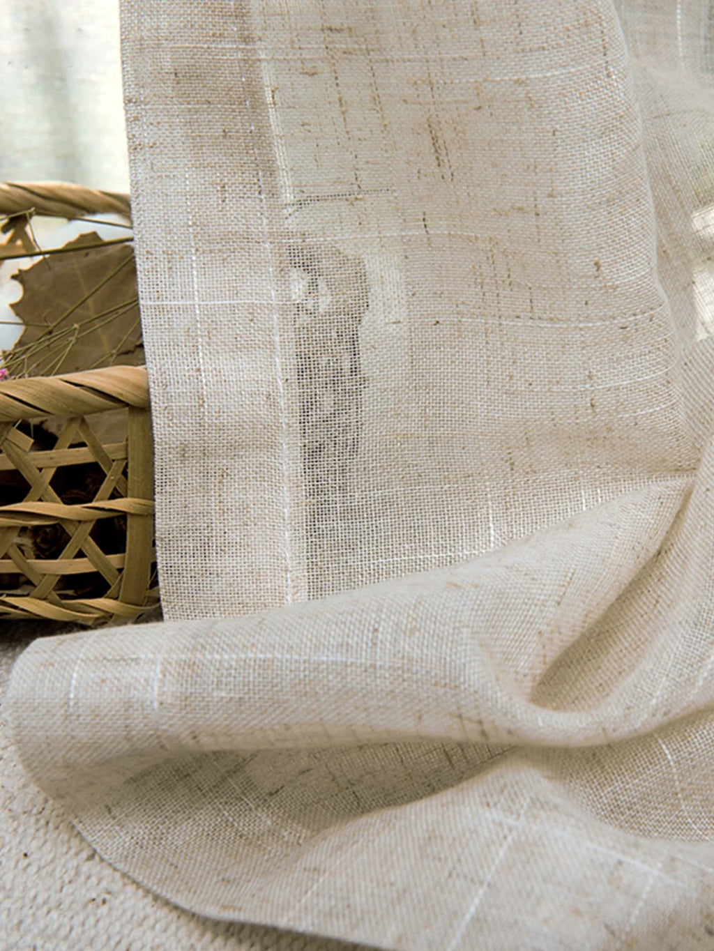 Modern Linen Semi-Sheer Curtains