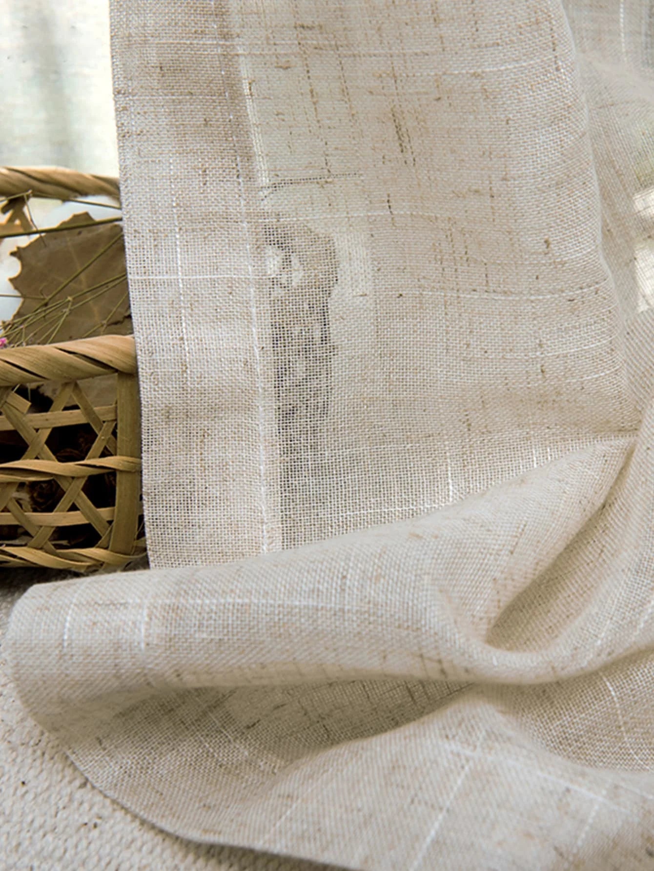 Modern Linen Semi-Sheer Curtains