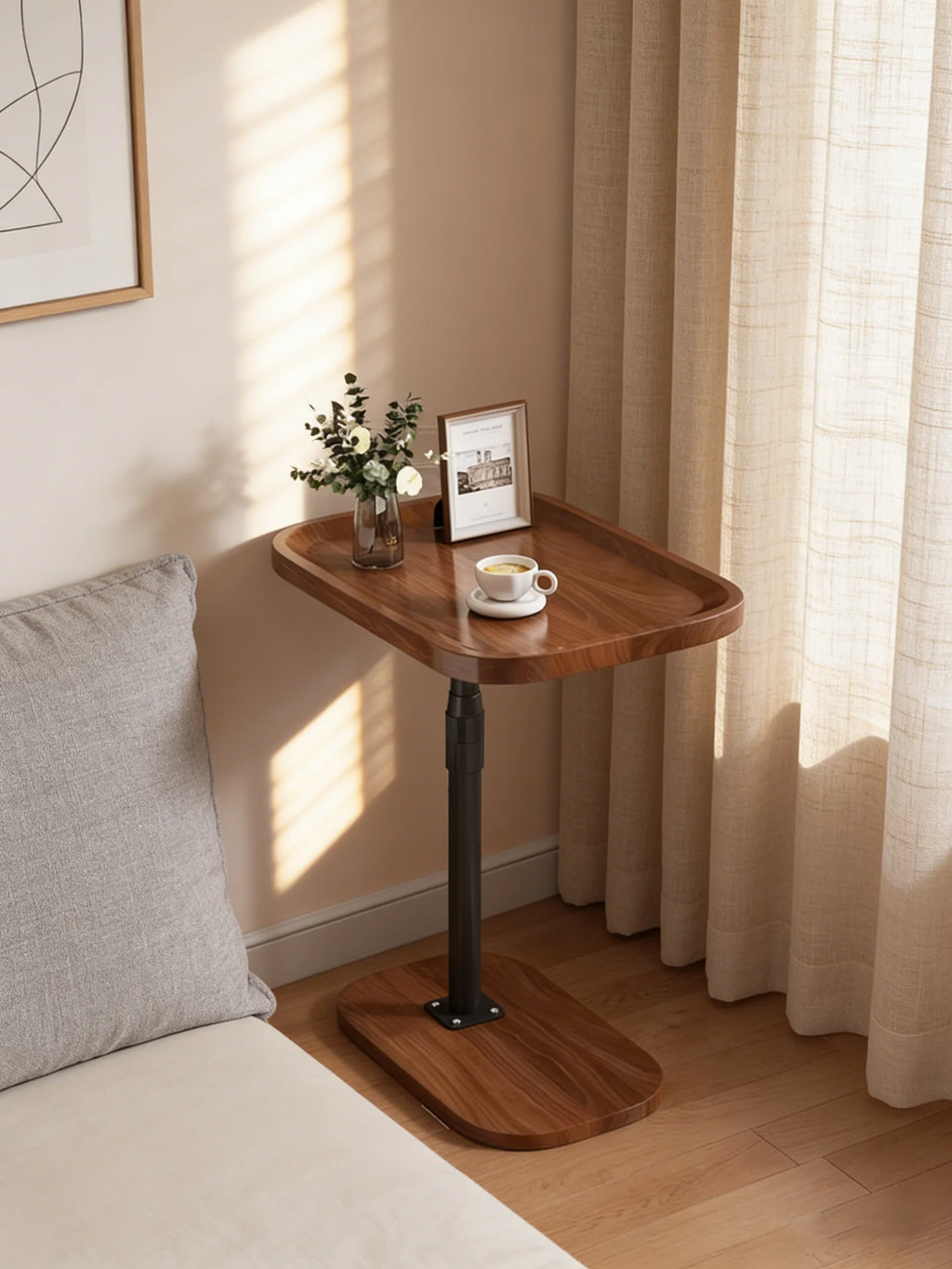 C-Shaped Sofa Side Table