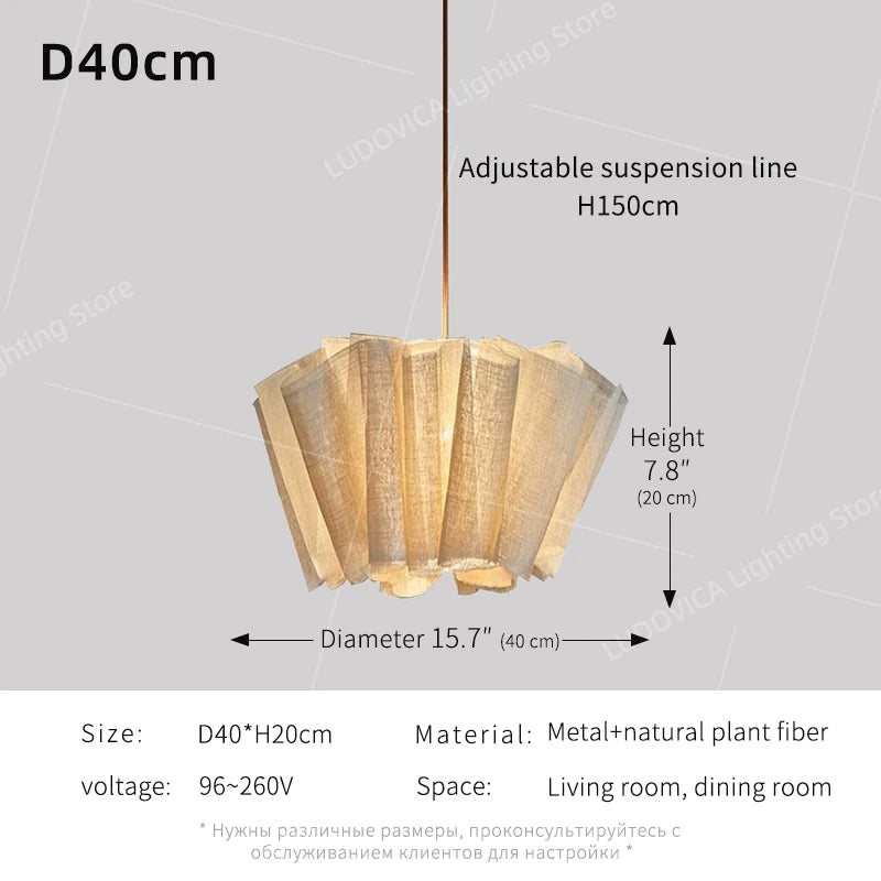 Wabi-Sabi Fabric Pendant Chandelier