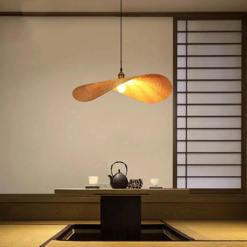 Vintage Rattan Pendant Chandelier