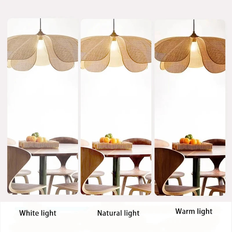 Japanese Rattan Pendant Chandelier