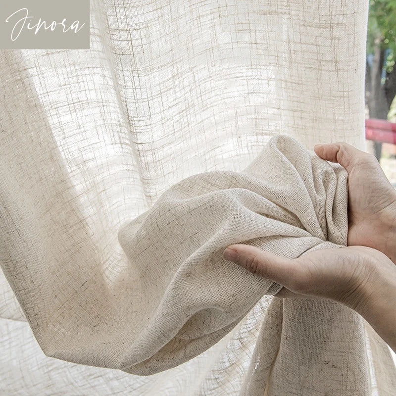 Modern Cotton-Linen Sheer Curtains
