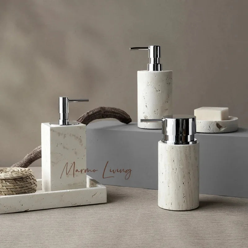 Beige Travertine Bath Set