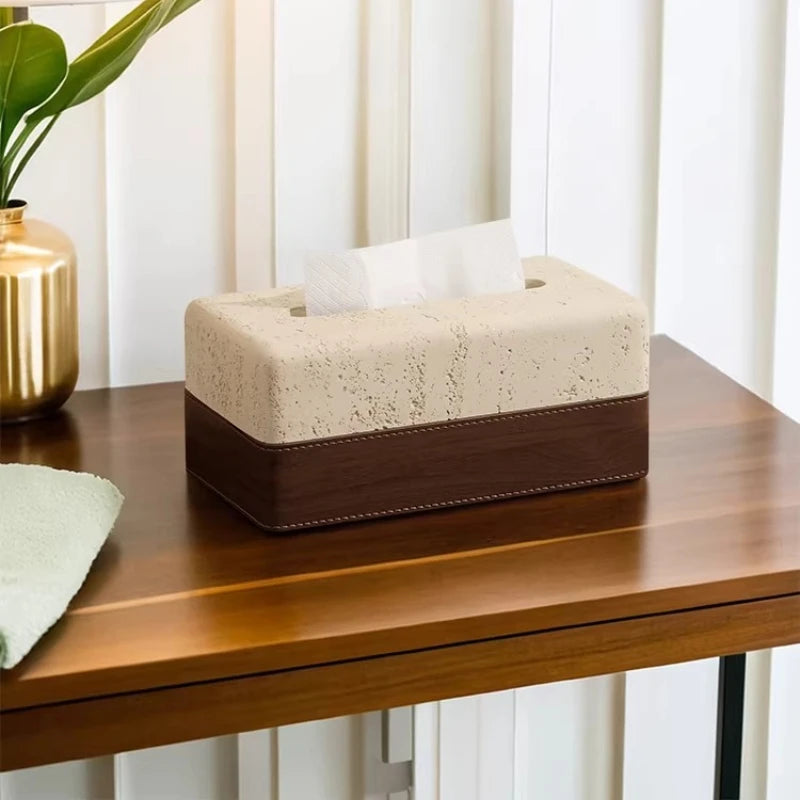 Thickened Travertine Tissue Box
