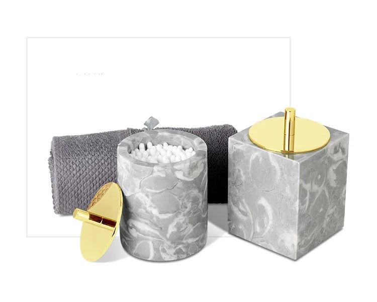 Marble Bathroom Accessory Set