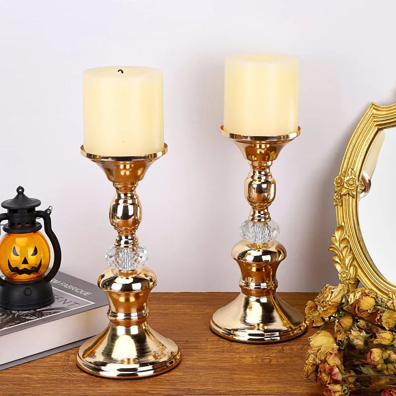 Crystal Pillar Candle Holder