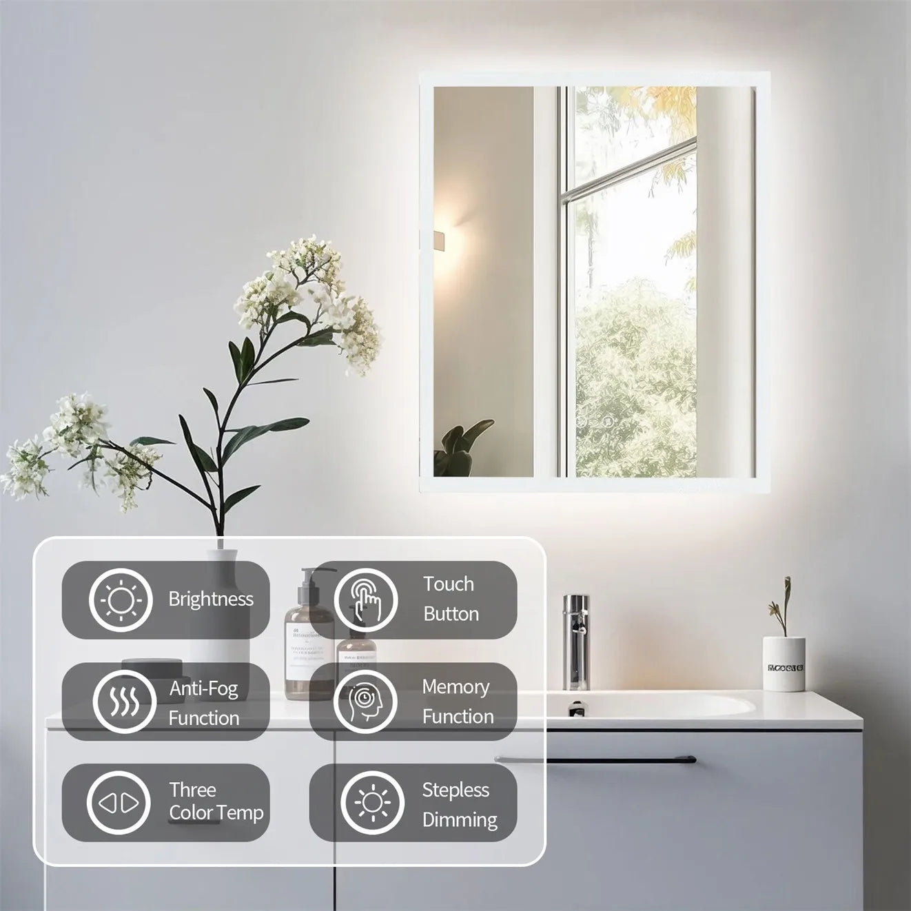 Anti-Fog LED Bathroom Mirror