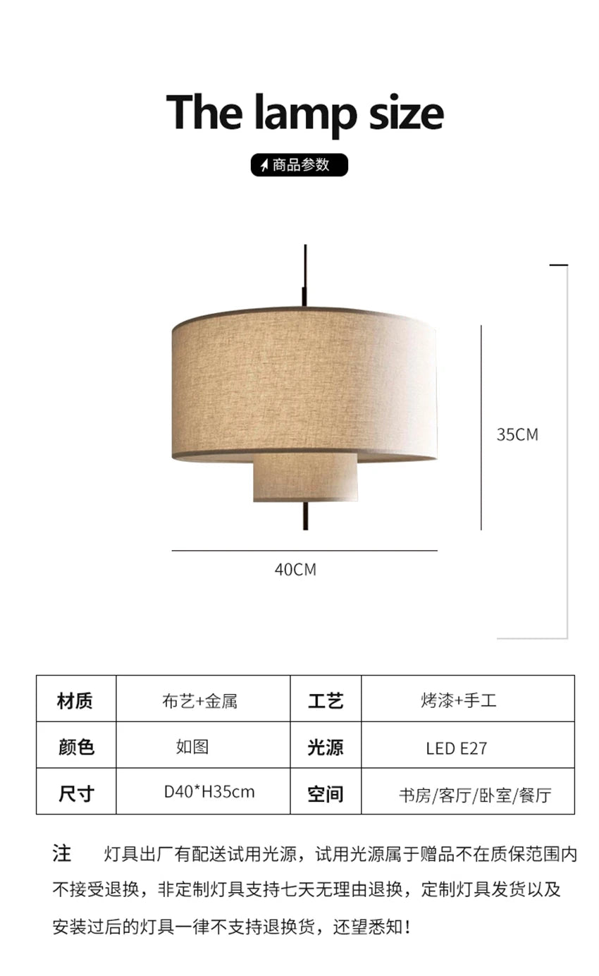 Wabi-Sabi Fabric Pendant Chandelier