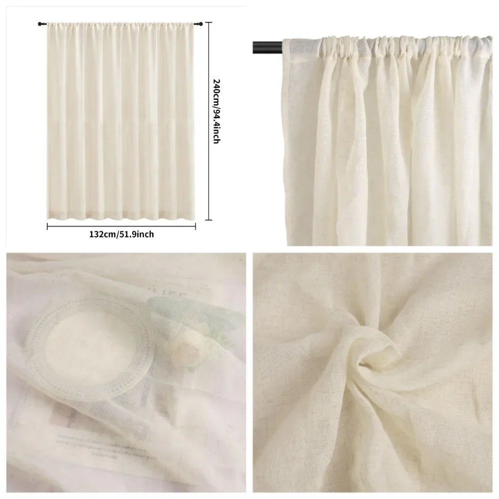 Modern Linen Sheer Curtains