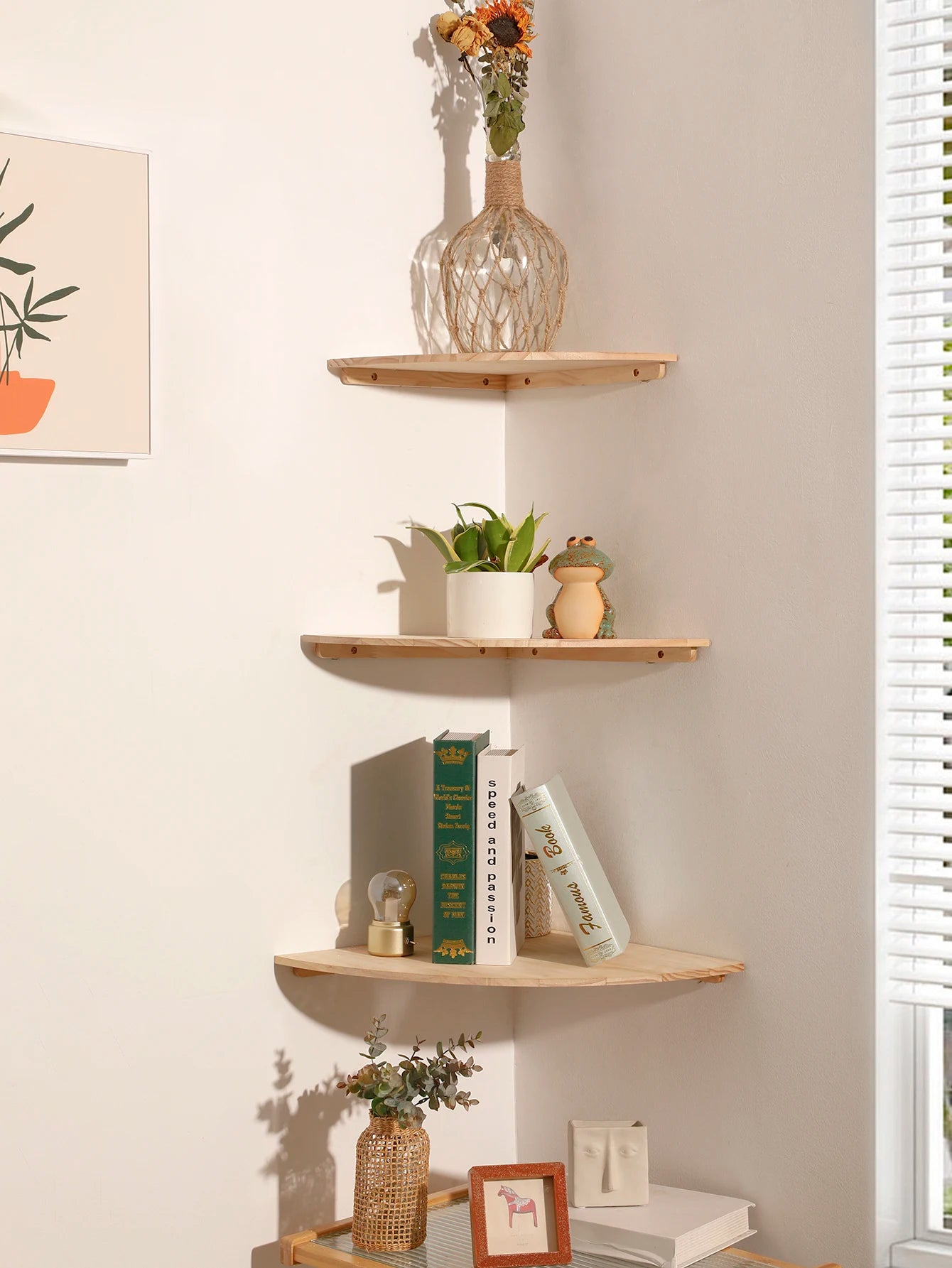 Floating Corner Wall Shelf