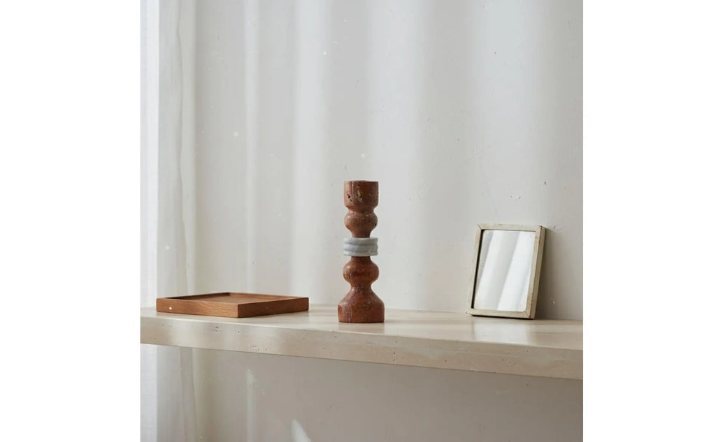 Travertine Candlestick