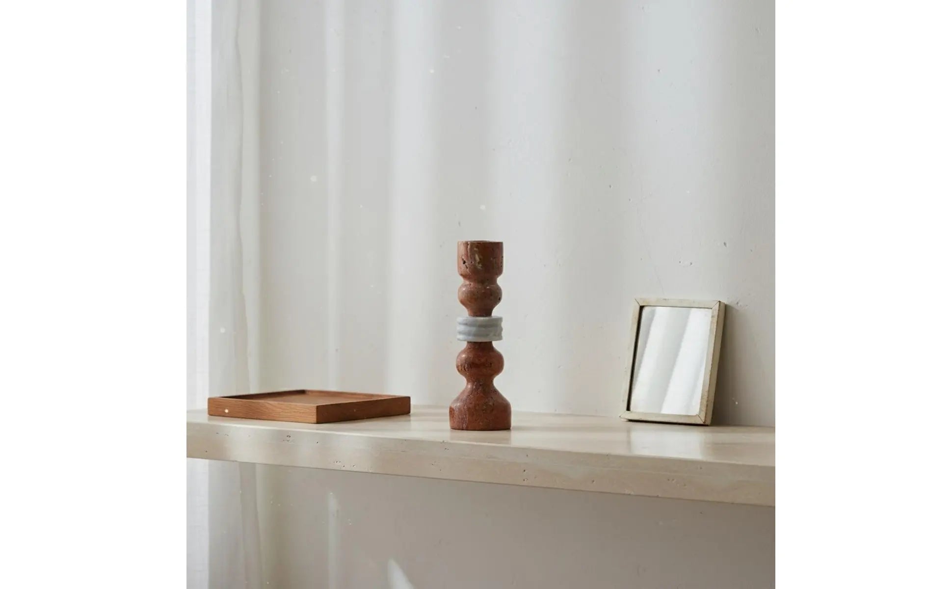 Travertine Candlestick