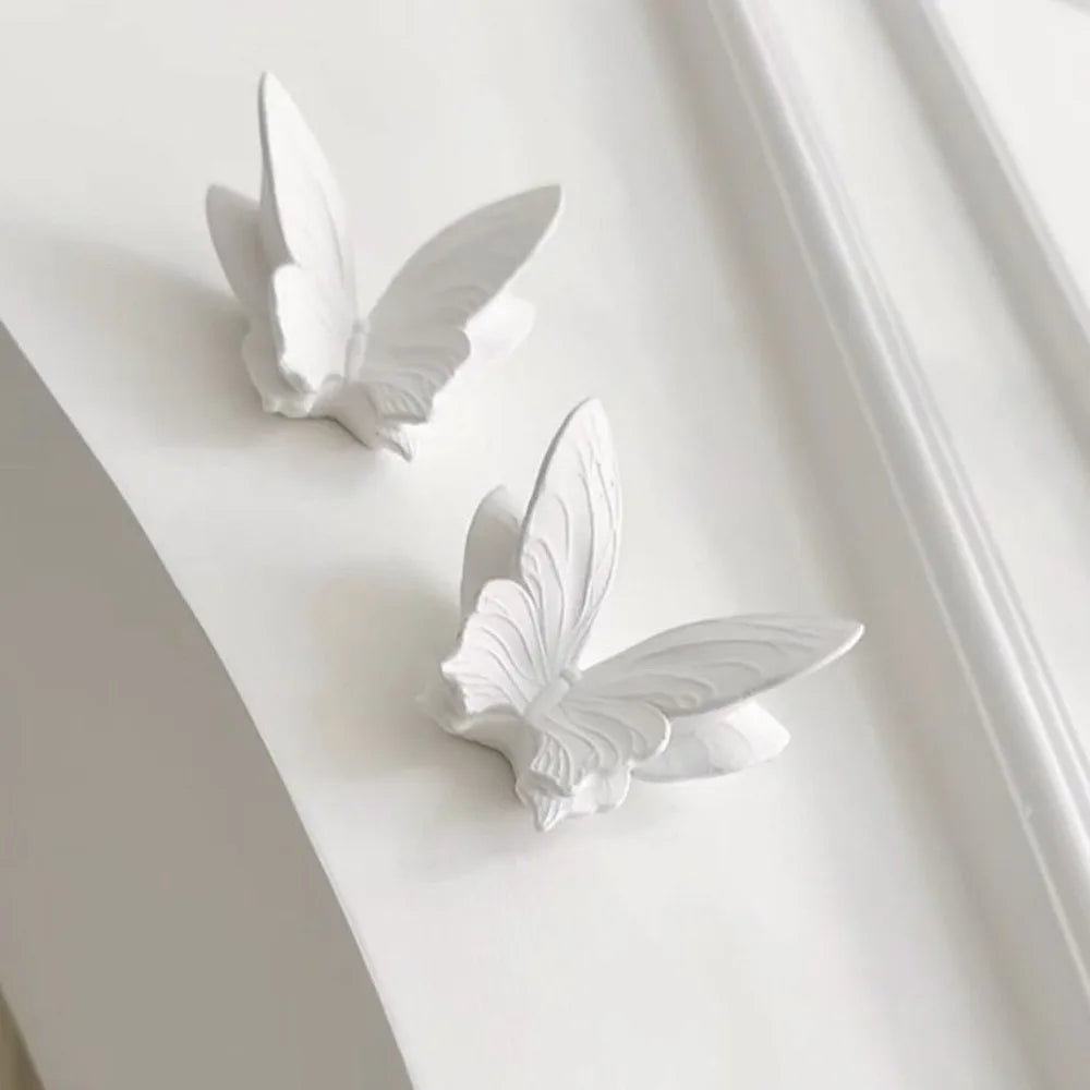 Set of 2 Boho White Butterfly Wall Art