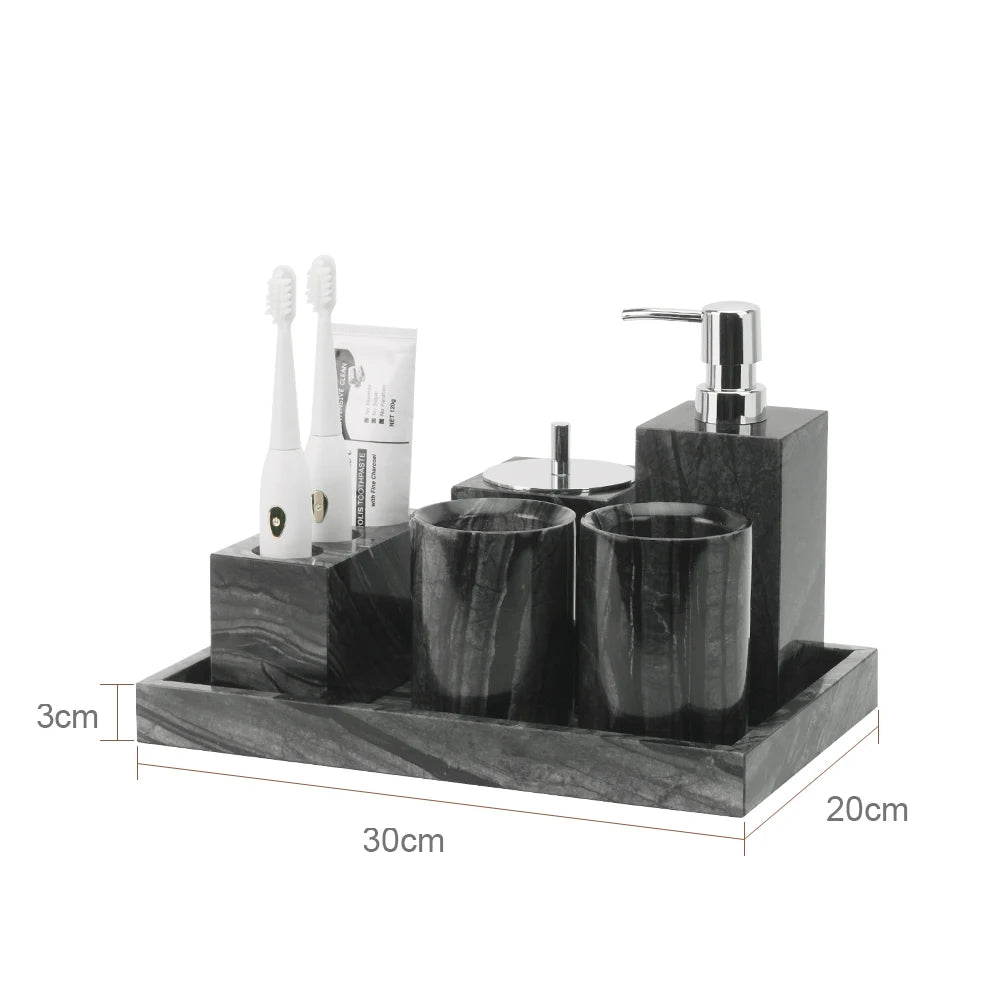 Black Marble Bathroom Set