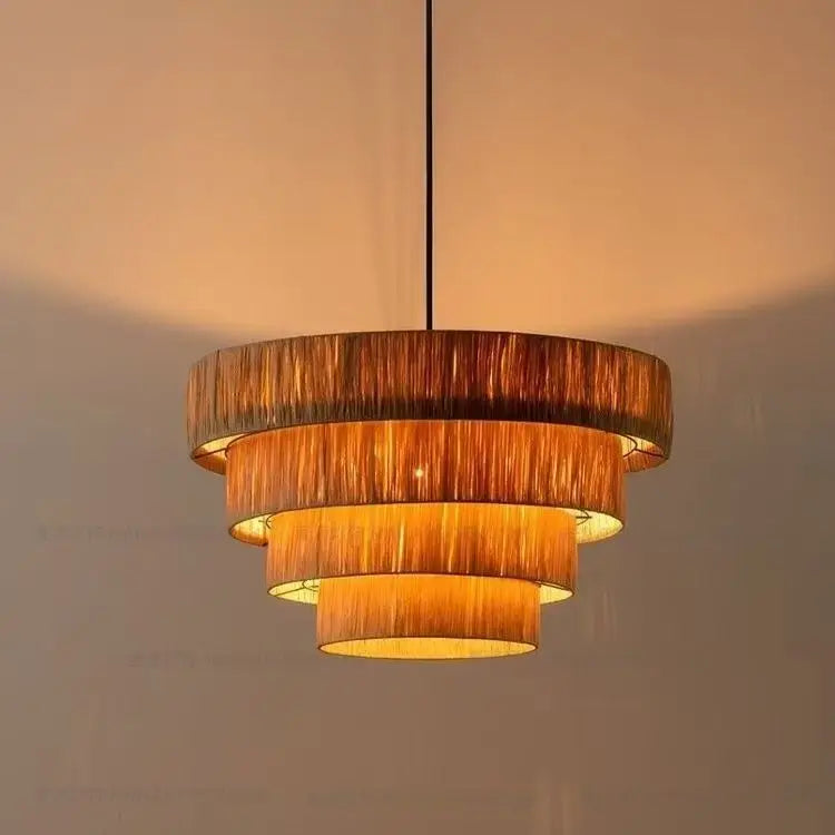 Wabi-Sabi Rattan Pendant Chandelier