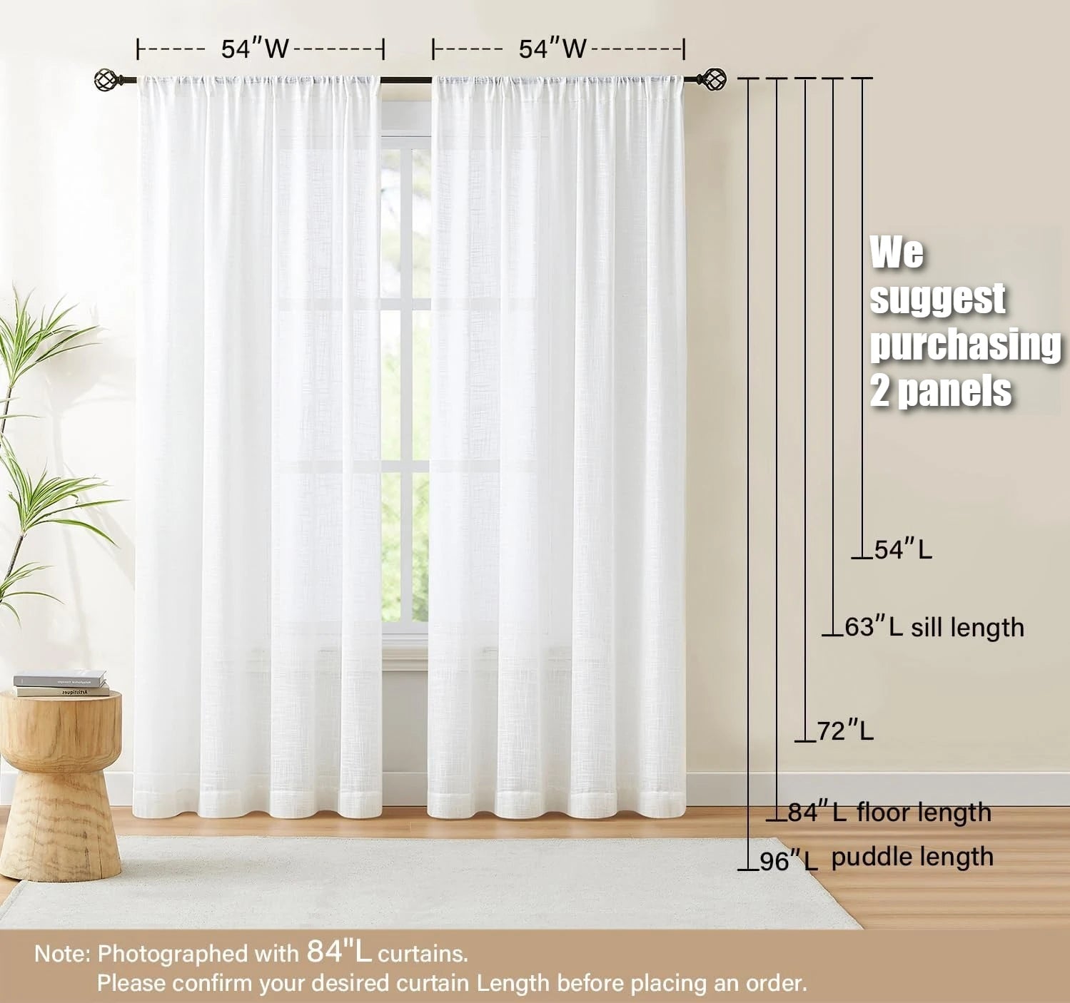 Modern Linen Sheer Curtains