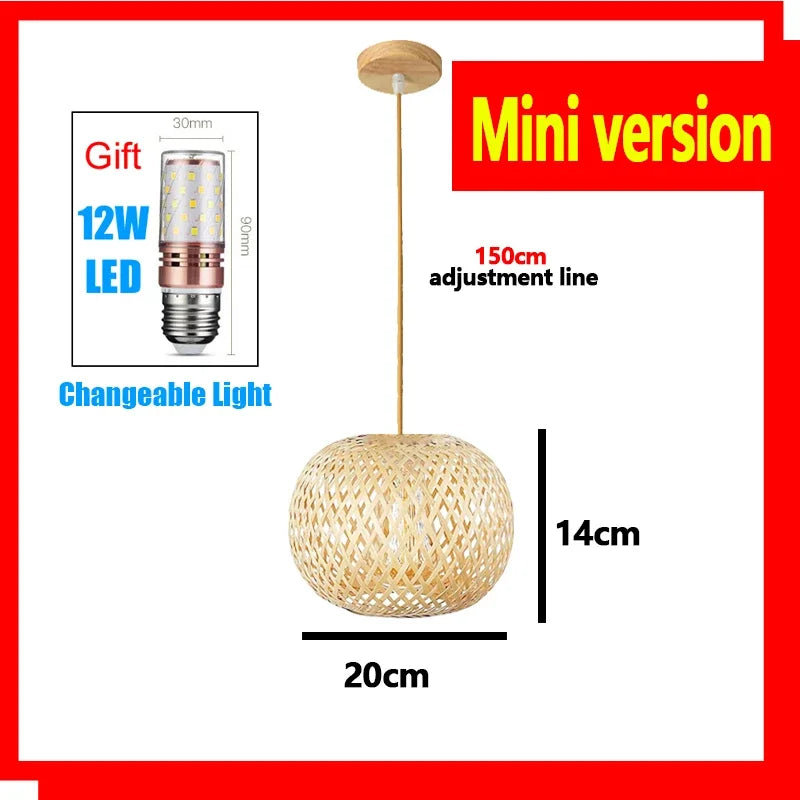 Retro Rattan Pendant Chandelier