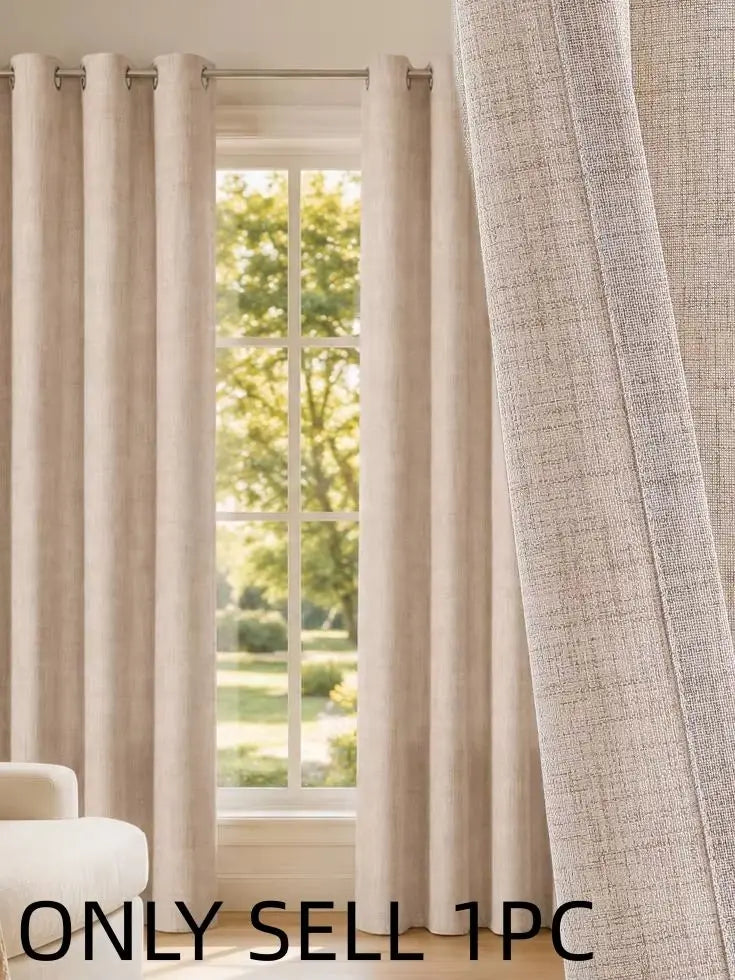 Nordic Faux Linen Blackout Curtains
