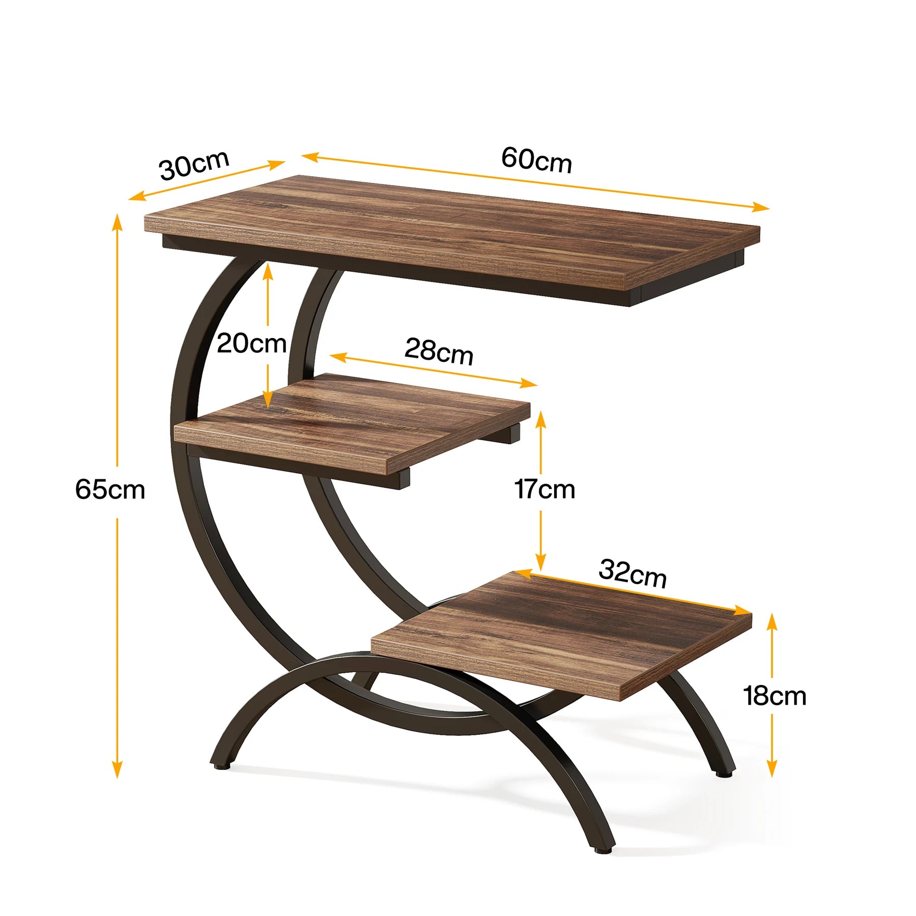 C-Shaped Sofa Side Table
