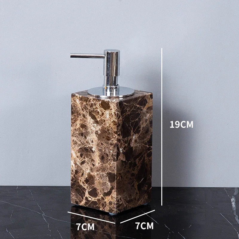 Dark Brown Marble Bath Set