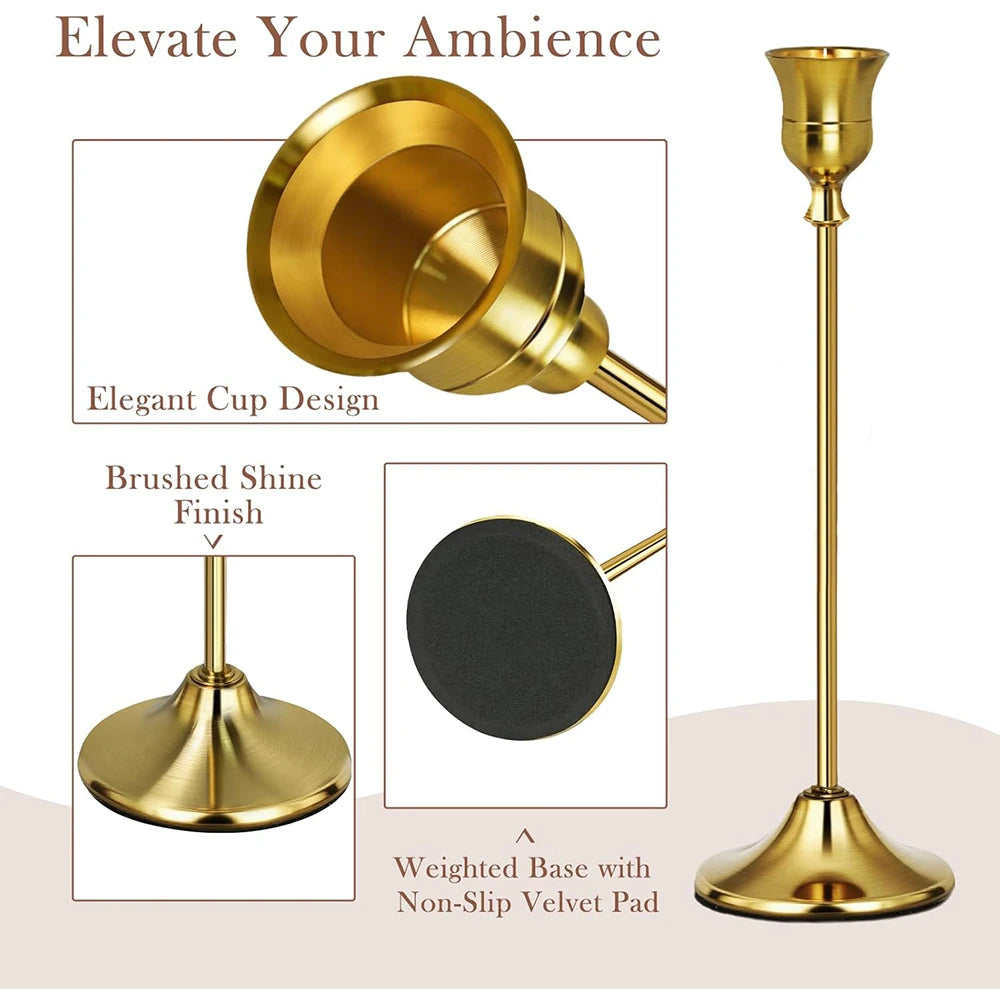 Vintage Brass Candlestick (Set of 6)