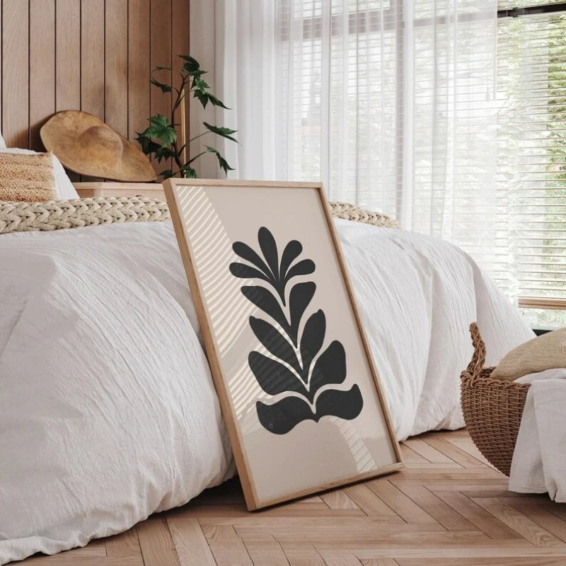 Boho Round White Canvas Wall Art