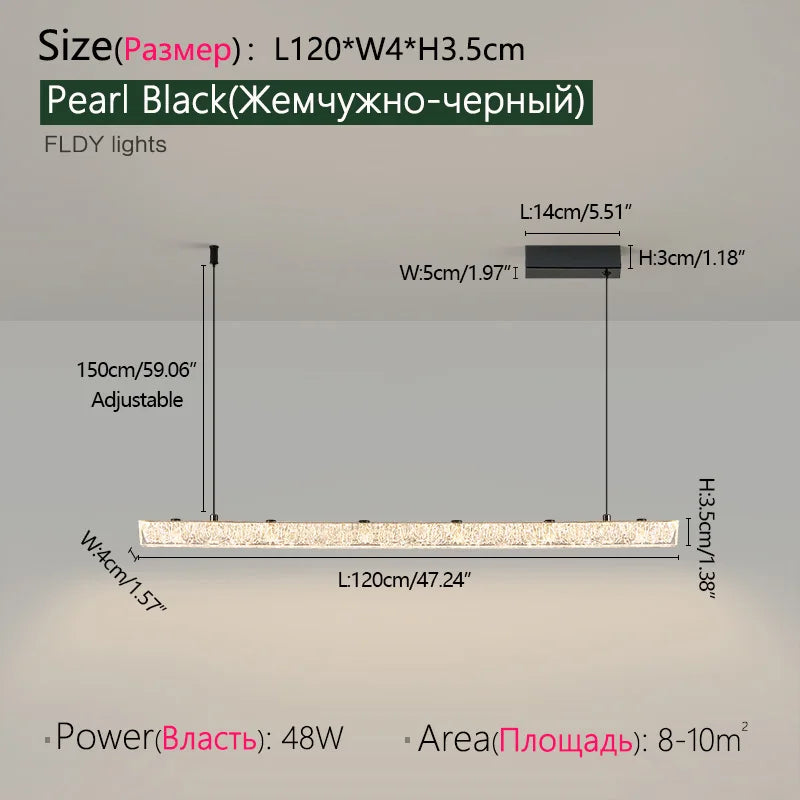 Nordic Glass Linear Pendant Light