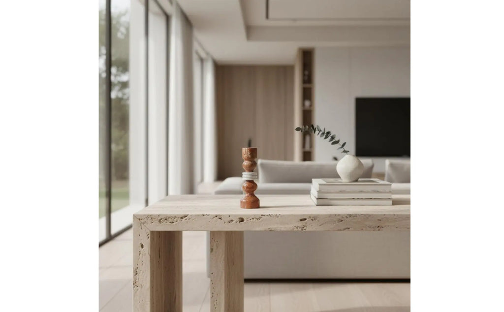 Travertine Candlestick