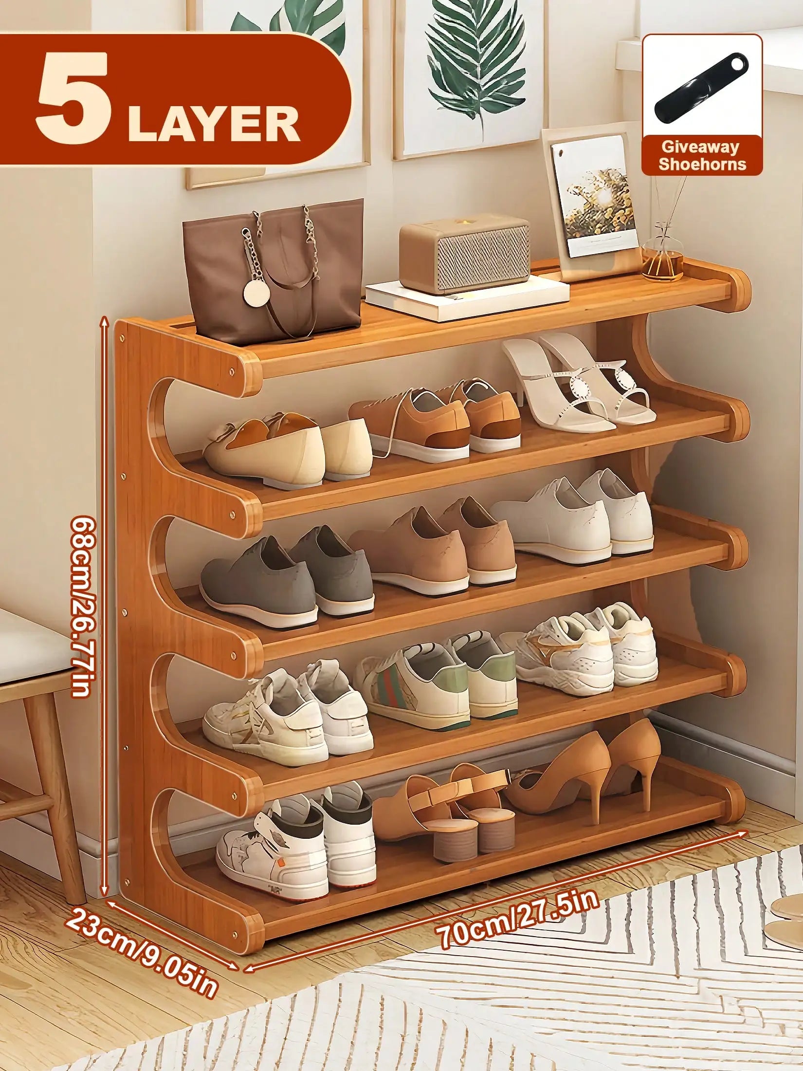 Bamboo Shoe Rack