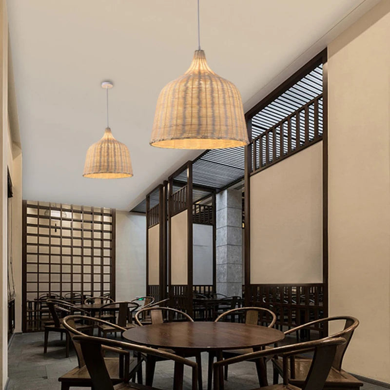 Retro Rattan Pendant Chandelier