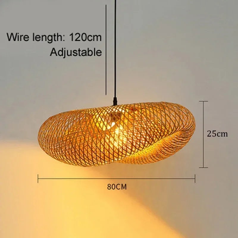 Retro Rattan Pendant Chandelier