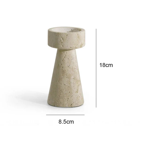 Vintage Travertine Candlestick