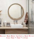 Farmhouse Round Natural Wall Mirror