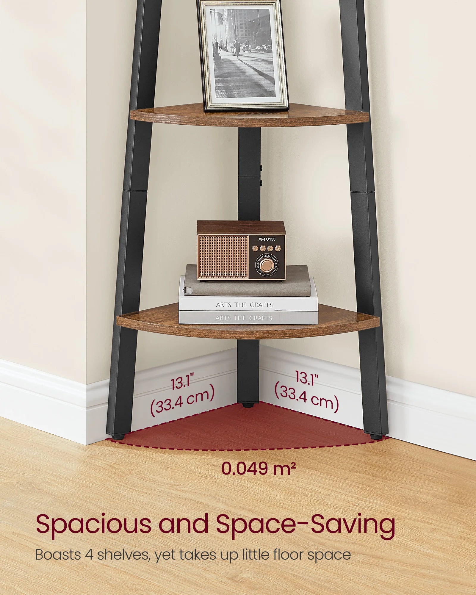 Wood Corner Bookshelf