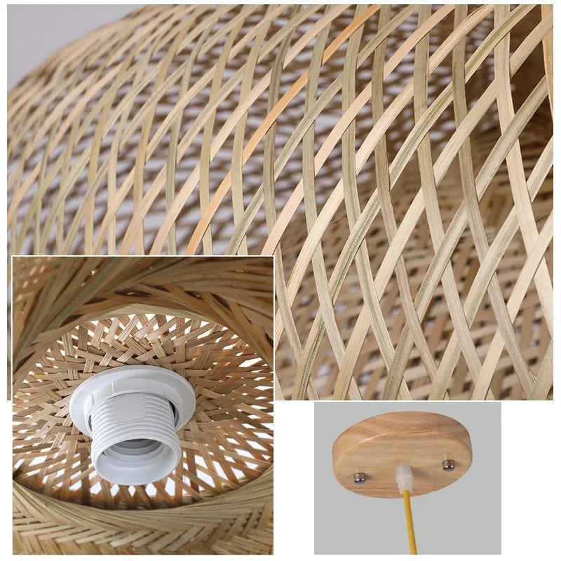Retro Rattan Pendant Chandelier