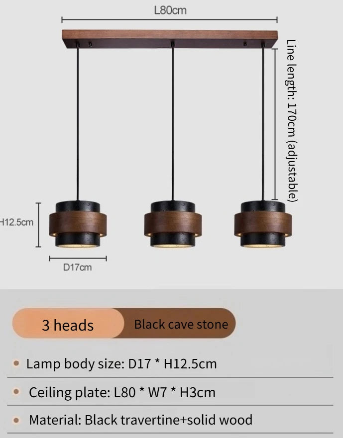 Wabi-Sabi Stone Pendant Lamp