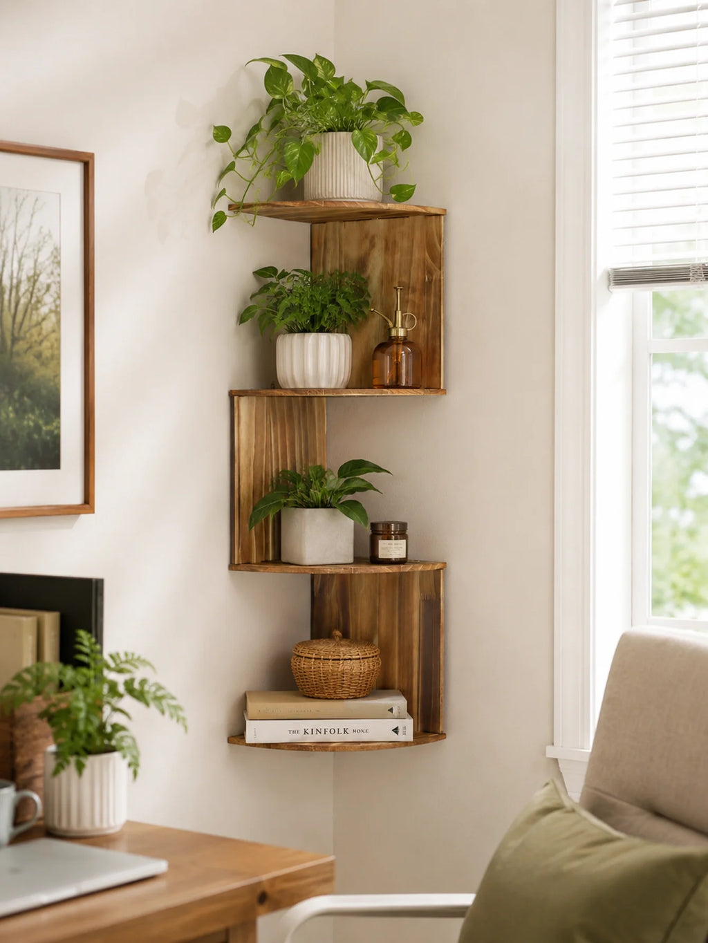 Floating Corner Wall Shelf