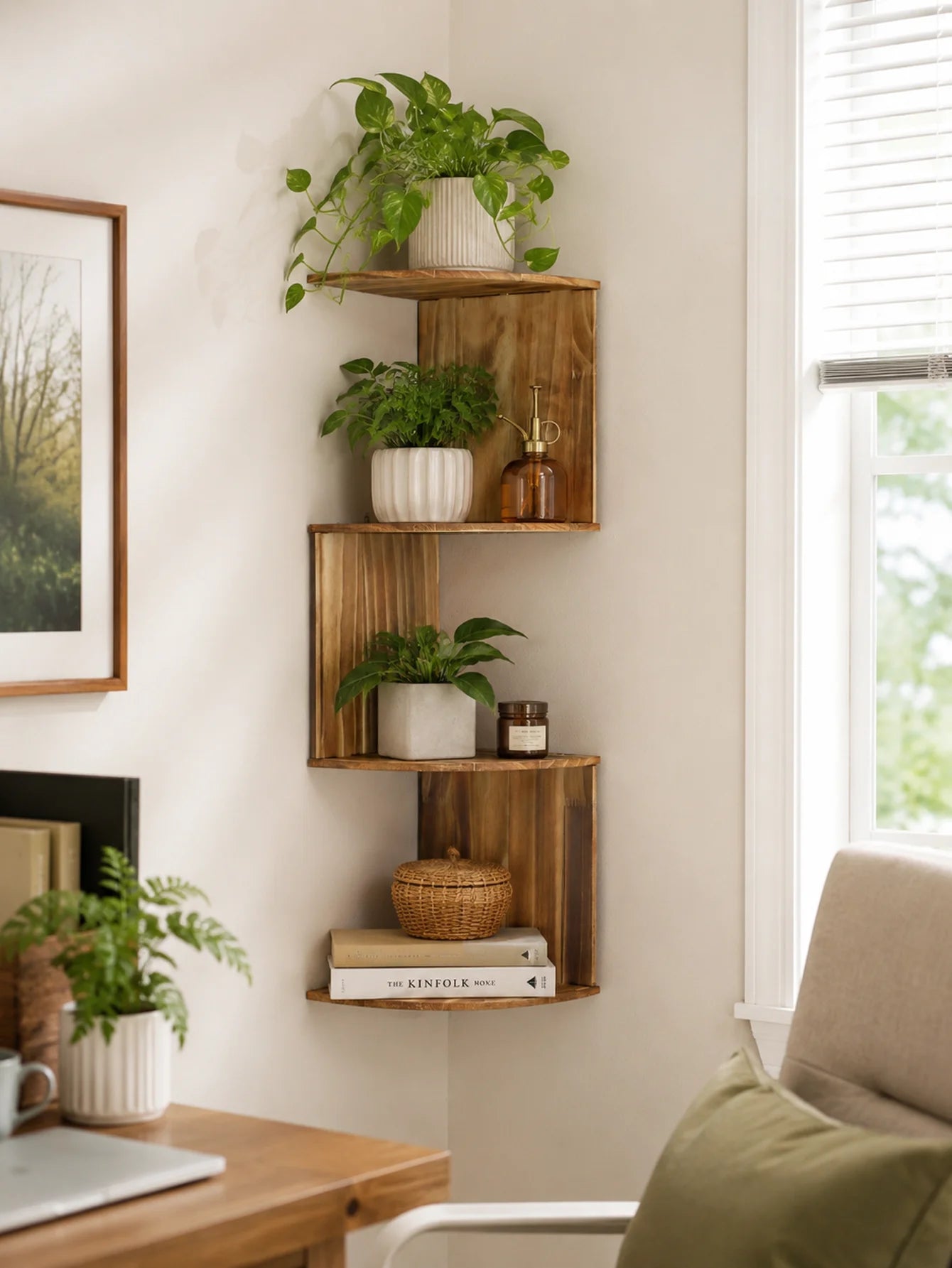 Floating Corner Wall Shelf