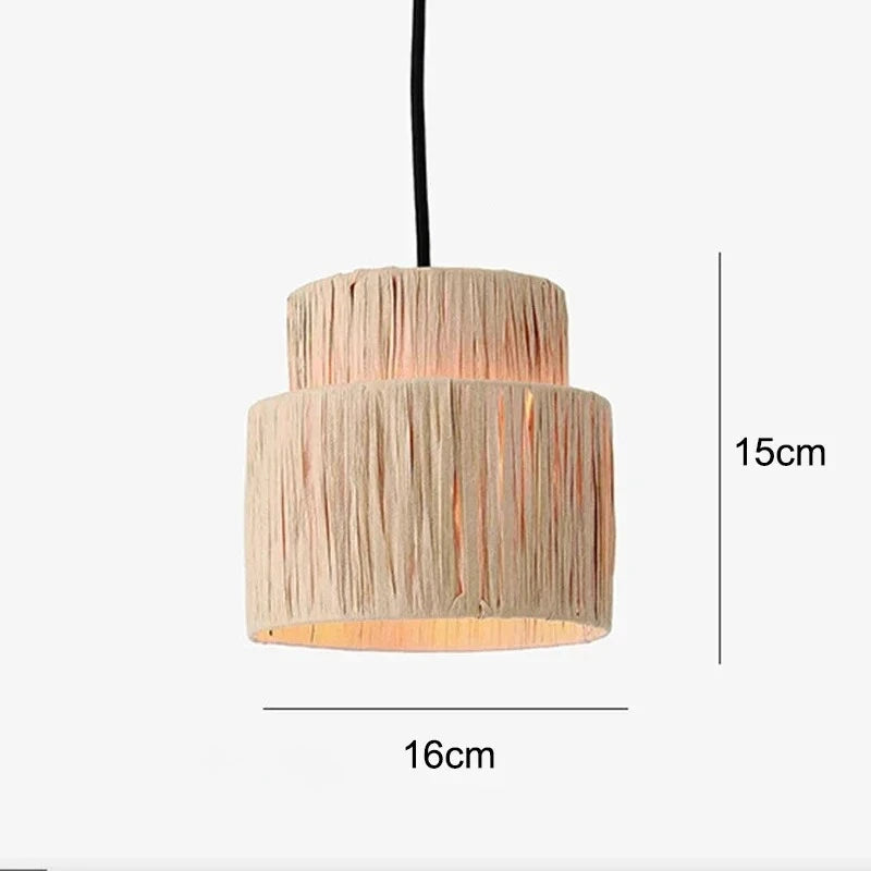 Japanese Rattan Pendant Chandelier