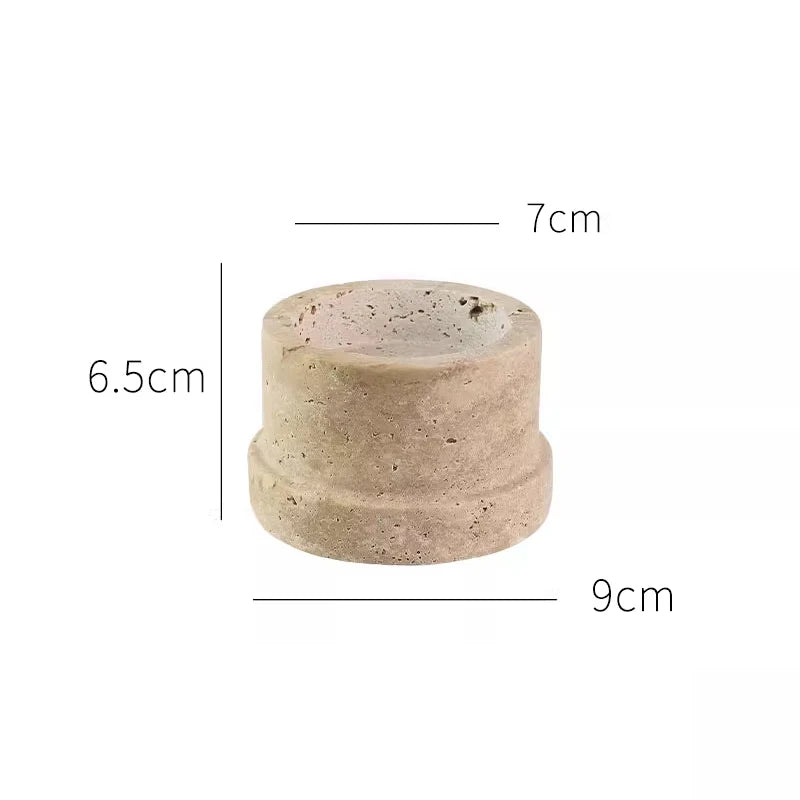 Vintage Travertine Candle Holder
