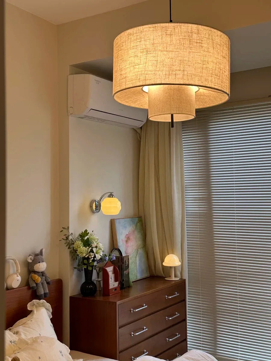 Wabi-Sabi Fabric Arc Pendant Lamp