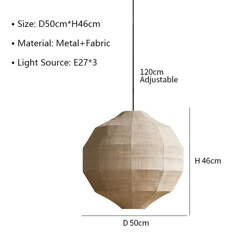 Wabi-Sabi Fabric Pendant Lamp