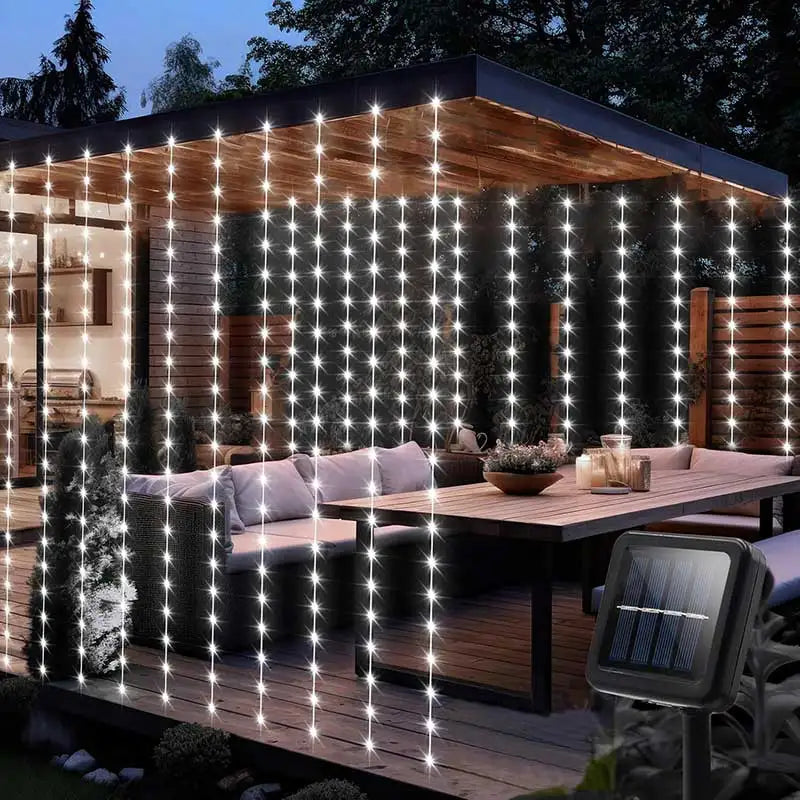 Solar Curtain Fairy Lights