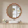 Round Brown Wall Mirror