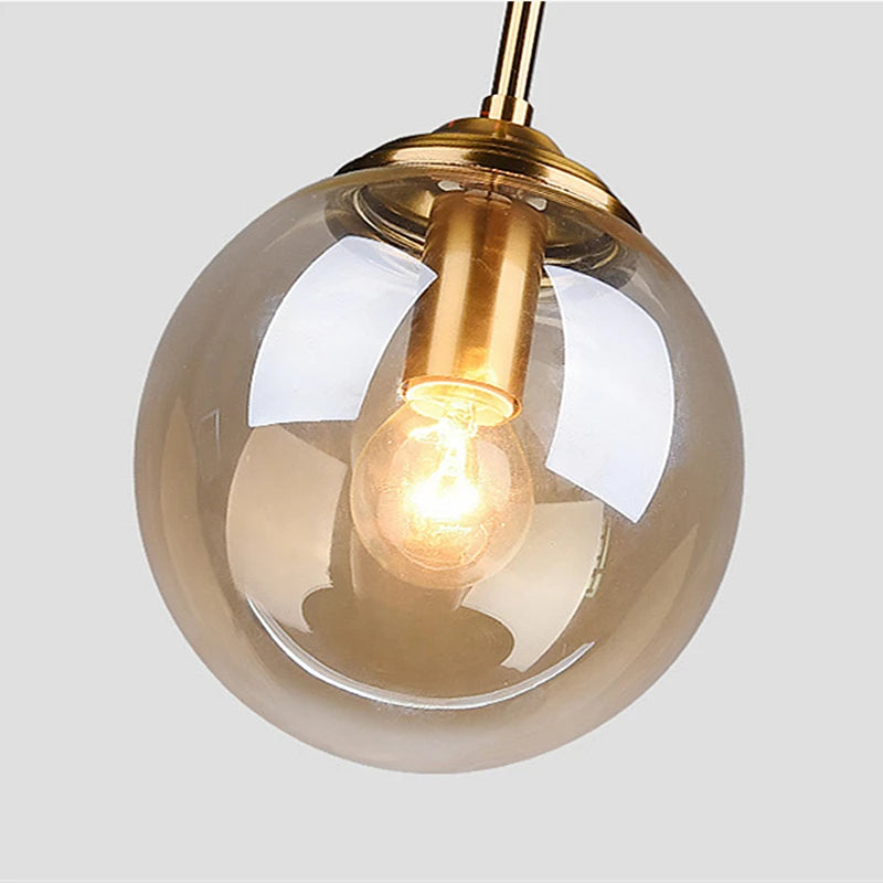 Modern Metal & Glass Chandelier